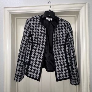 Jones Studio Black and White Houndstooth Blazer